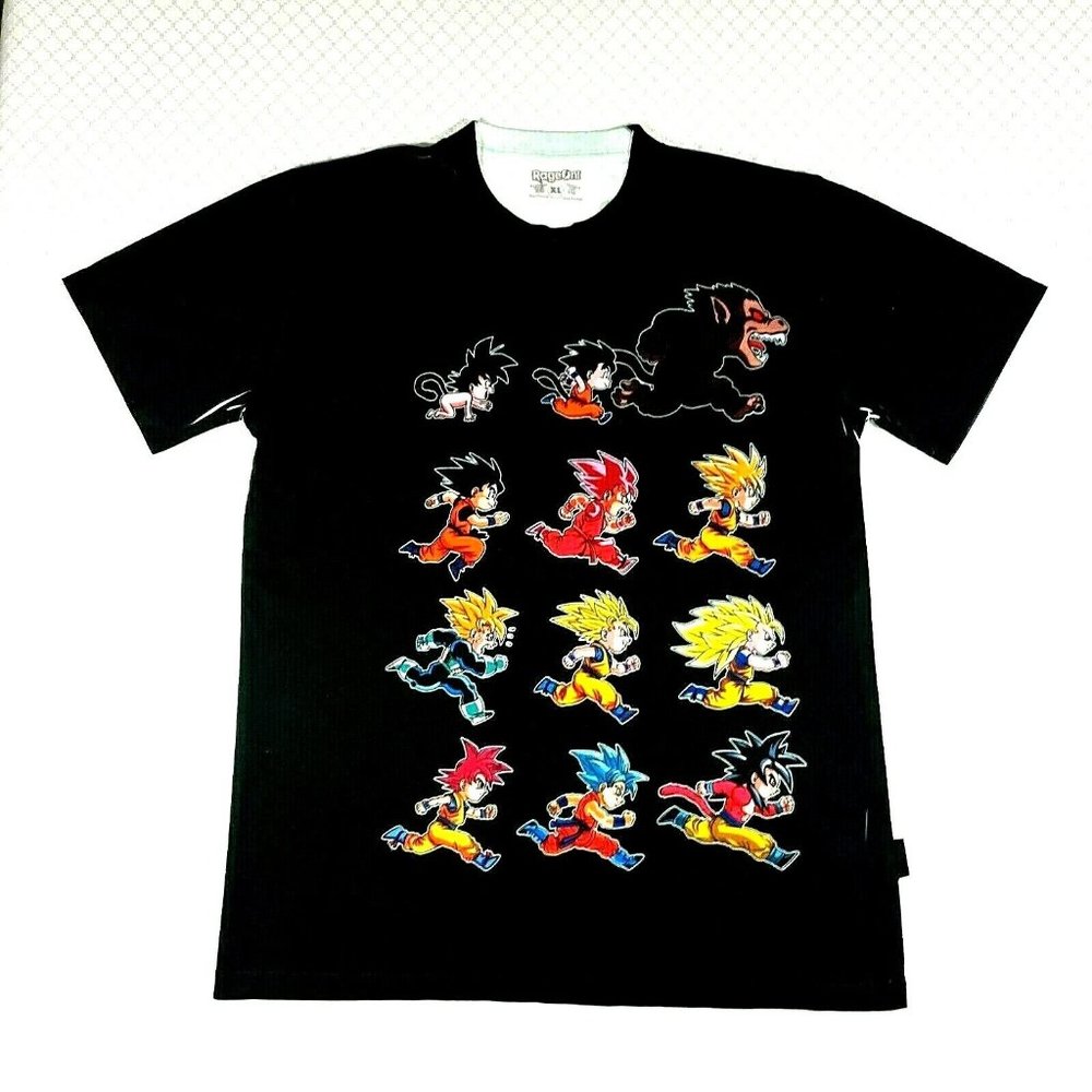 RageOn! Dragon Ball Z T Shirt Men XL Print  Evolution of King Monkey Goku Gaming